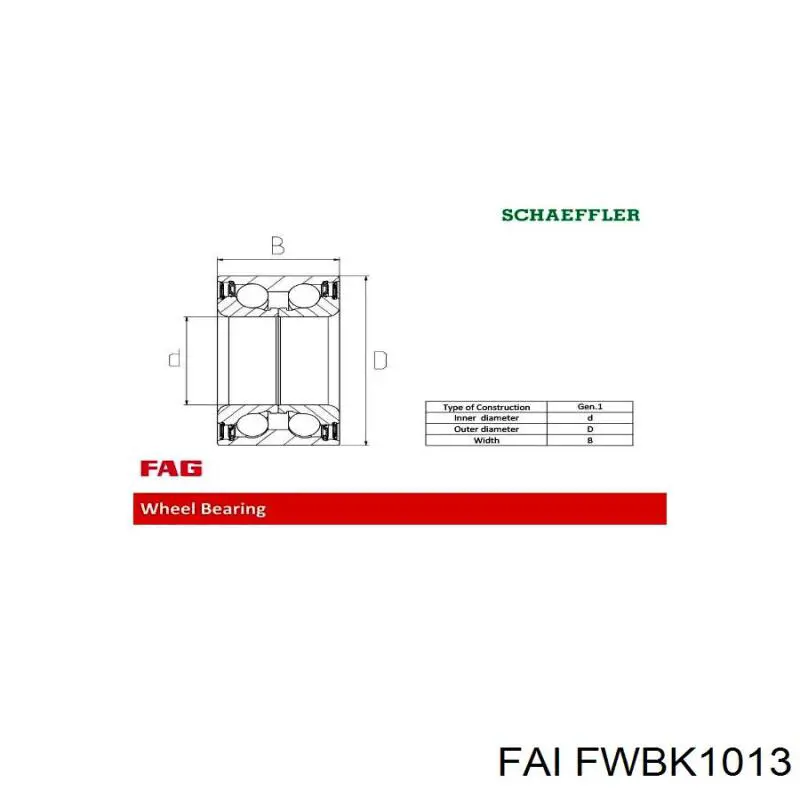 Комплект подшипника ступицы колеса FAI FWBK1013 цена, от 17.09 USD
