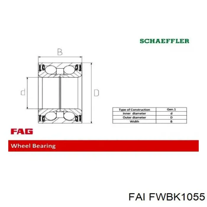 Подшипник ступицы пер/зад FAI FWBK1055 цена, от 17.12 USD