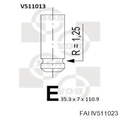 Клапан впускной FAI IV511023