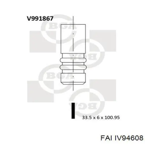 Válvula de admisión IV94608 FAI