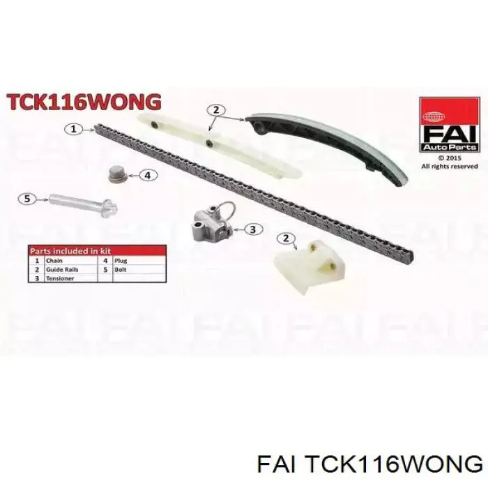 TCK116WONG FAI cadeia do mecanismo de distribuição de gás, kit