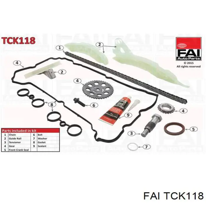 TCK118 FAI cadeia do mecanismo de distribuição de gás, kit