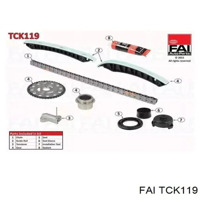 TCK119 FAI cadeia do mecanismo de distribuição de gás, kit