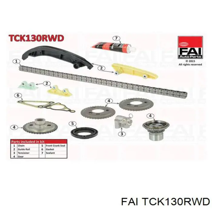 TCK130RWD FAI cadeia do mecanismo de distribuição de gás, kit