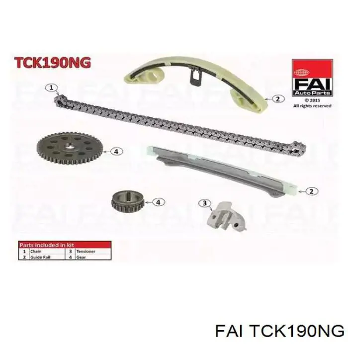TCK190NG FAI cadeia do mecanismo de distribuição de gás, kit