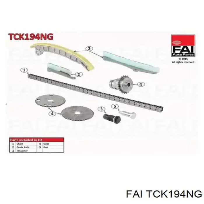 TCK194NG FAI cadeia do mecanismo de distribuição de gás, kit