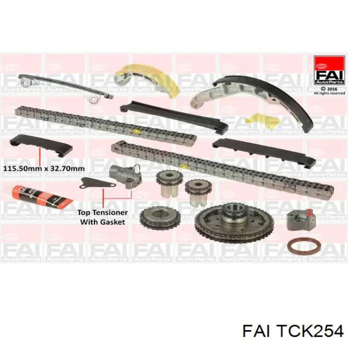 Цепь ГРМ, комплект FAI TCK254