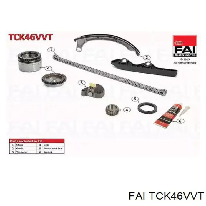 TCK46VVT FAI cadeia do mecanismo de distribuição de gás, kit