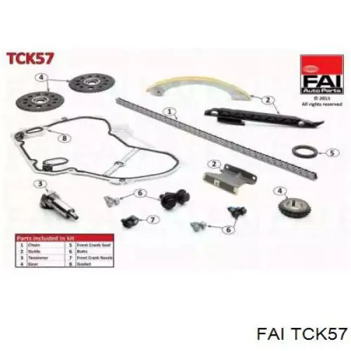 Ремкомплект ГРМ FAI TCK57 цена, от 105.47 USD