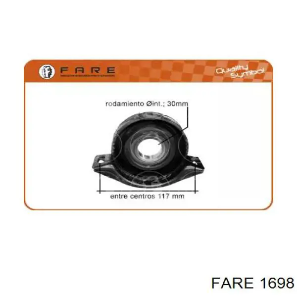 Муфта подвесного подшипника карданного вала 1698 Fare