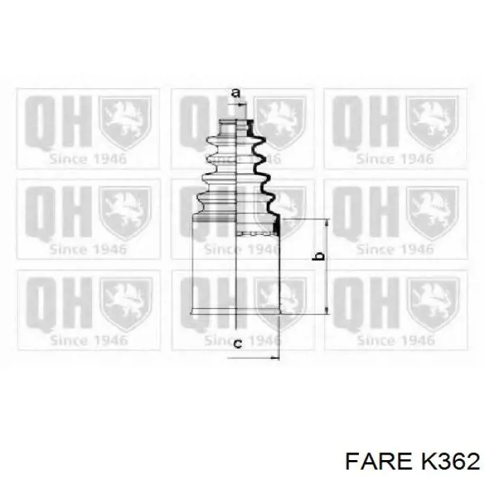 Купить K362 Fare Пыльник гранаты внутренний, передней полуоси