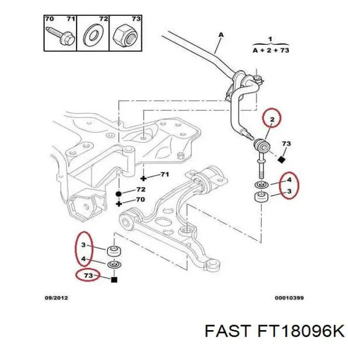 Стойка переднего стабилизатора FT18096K Fast