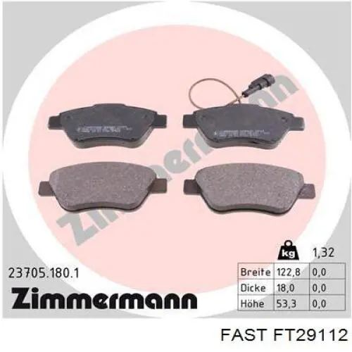 FT29112 Fast Колодки передние