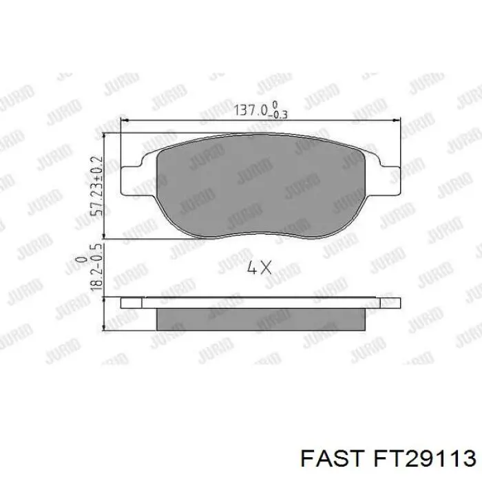 Передние тормозные колодки FT29113 Fast