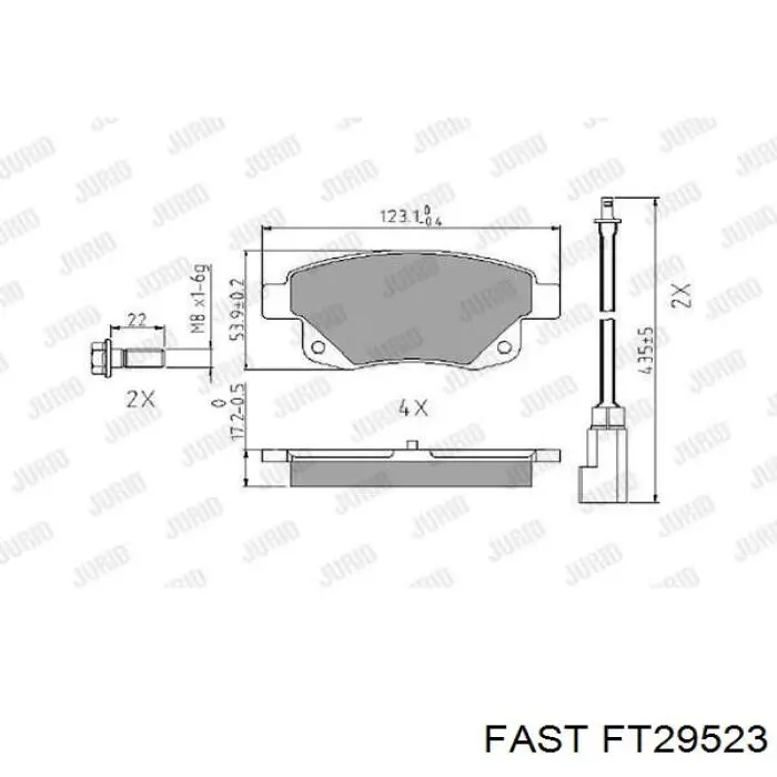 Купить FT29523 Fast Колодки тормозные задние, дисковые