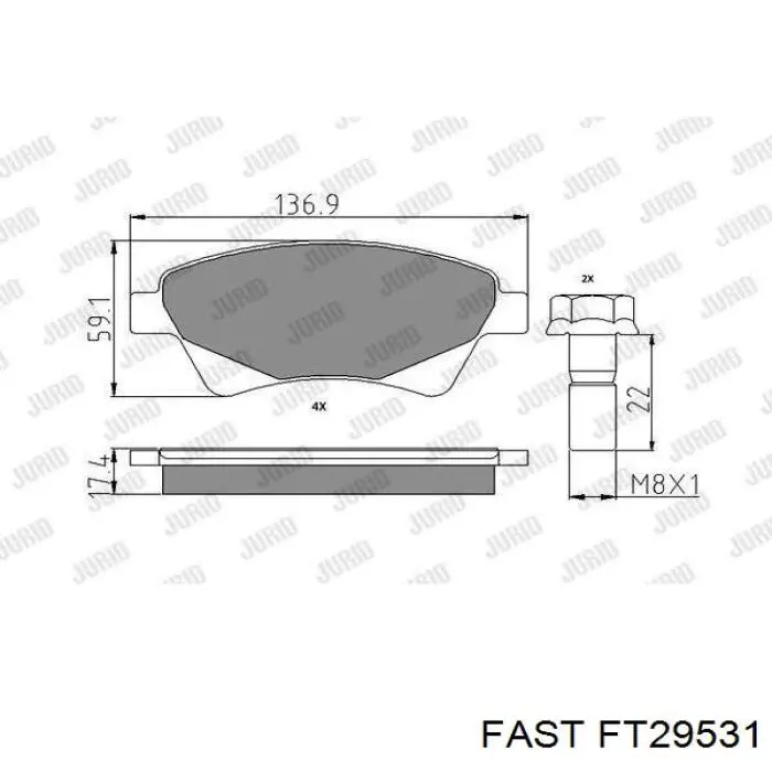 Купить FT29531 Fast Колодки тормозные