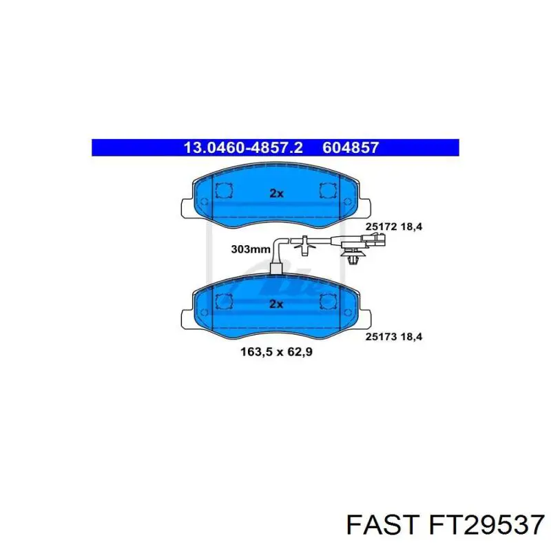 Купить FT29537 Fast Колодки тормозные задние, дисковые