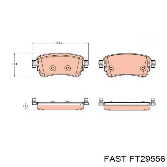 Колодки тормозные задние дисковые FAST FT29556