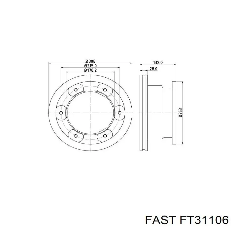 Задний тормозной диск Fast FT31106 цена, от 73.59 USD