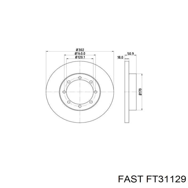 Задний тормозной диск Fast FT31129 цена, от 41.60 USD