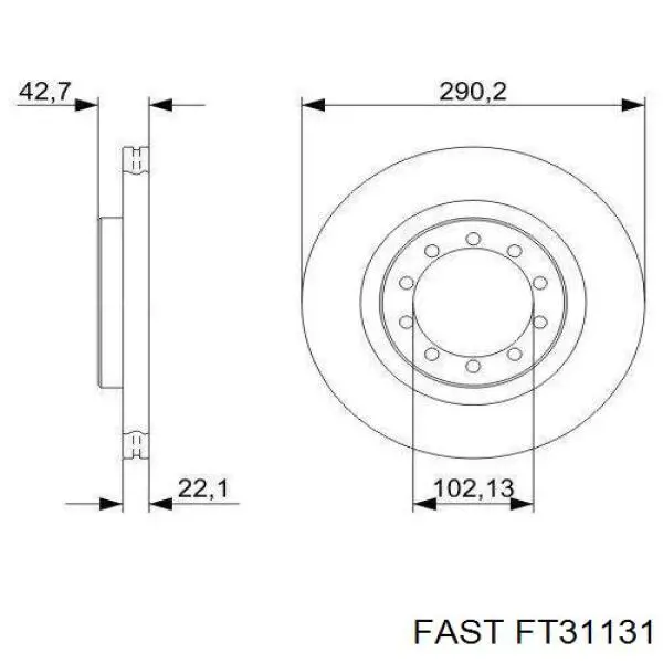 Передние тормозные диски FT31131 Fast