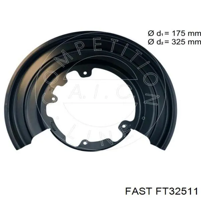Щиток тормозного диска заднего левый Fast FT32511 цена, от 15.20 USD