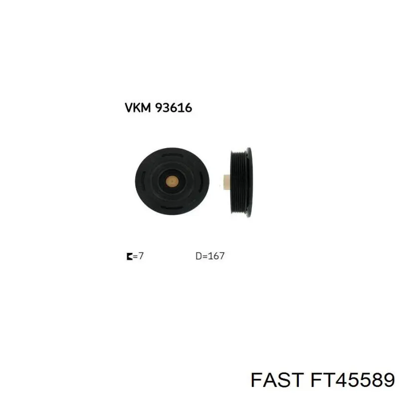 Шкив коленвала (демпфер) Fast FT45589 цена, от 70.39 USD
