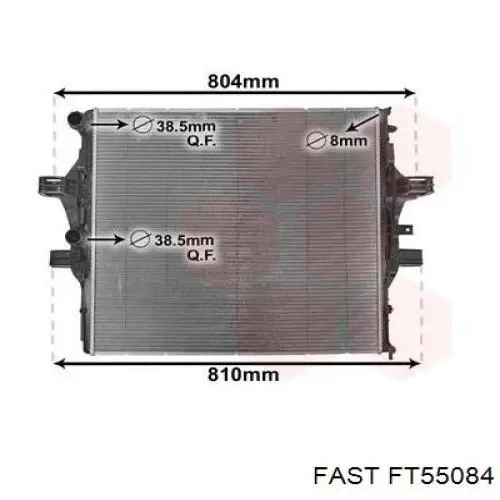 Радиатор охлаждения двигателя Fast FT55084 цена, от 175.39 USD