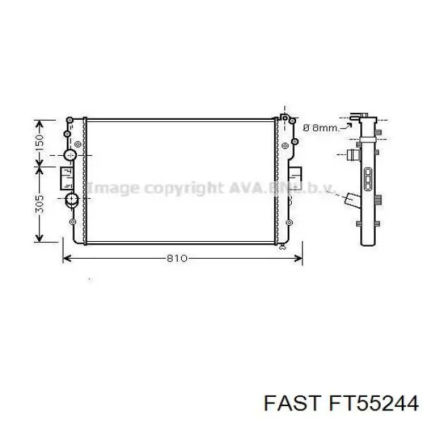 Радиатор охлаждения двигателя Fast FT55244 цена, от 54.15 USD