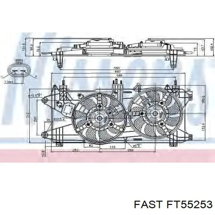 FT55253 Fast radiador de esfriamento de motor