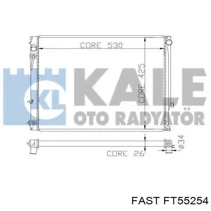 Радиатор охлаждения двигателя Fast FT55254 цена, от 76.32 USD