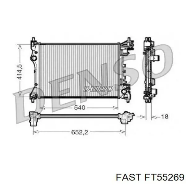Радіатор охолодження двигуна FT55269 Fast