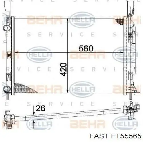 FT55565 Fast radiador de esfriamento de motor