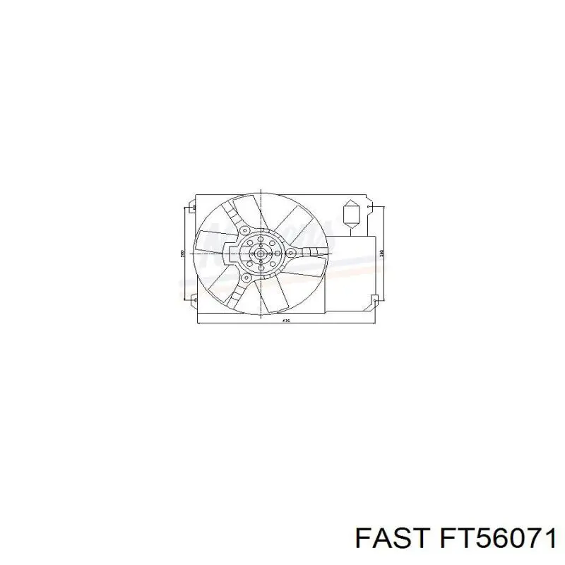 Диффузор радиатора охлаждения в сборе с мотором и крыльчаткой Fast FT56071 цена, от 72.28 USD
