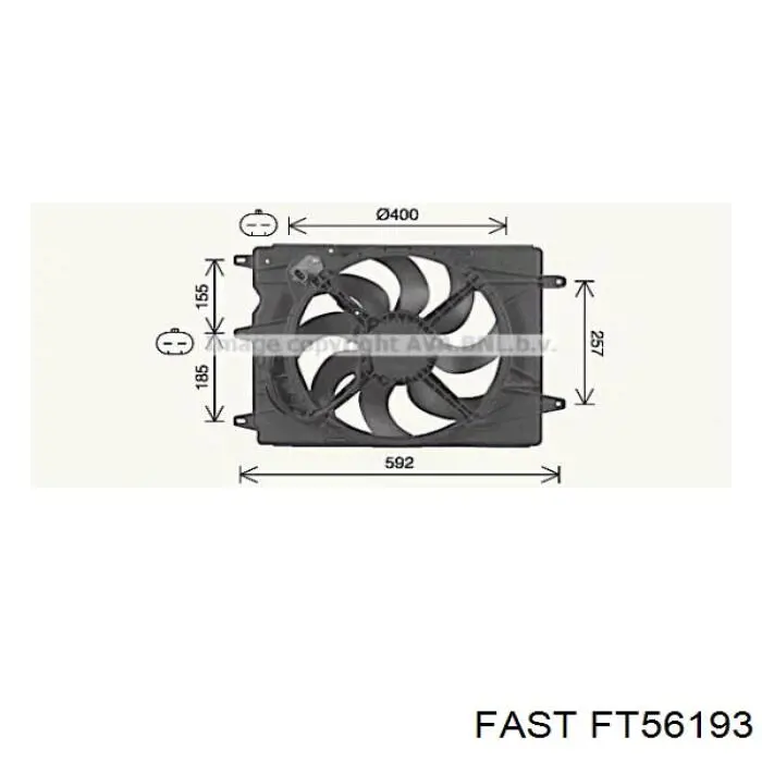 Диффузор радиатора охлаждения в сборе с мотором и крыльчаткой Fast FT56193 цена, от 73.24 USD