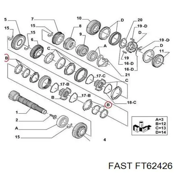 Синхронизатор 1/2-й передачи Fast FT62426