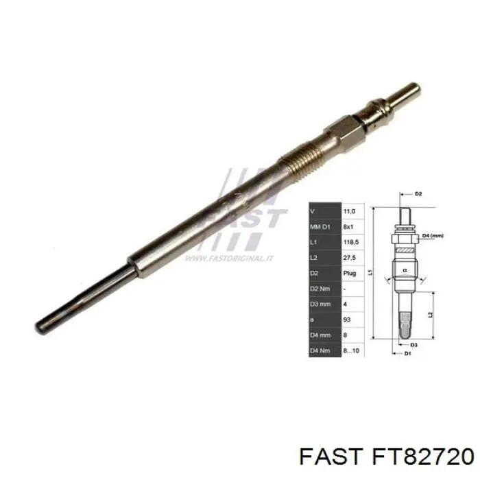 FT82720 Fast vela de incandescência