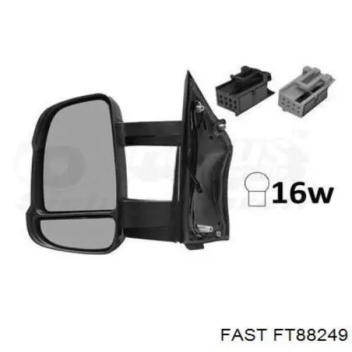 Зеркало заднего вида, левое Fast FT88249 цена, от 160.67 USD