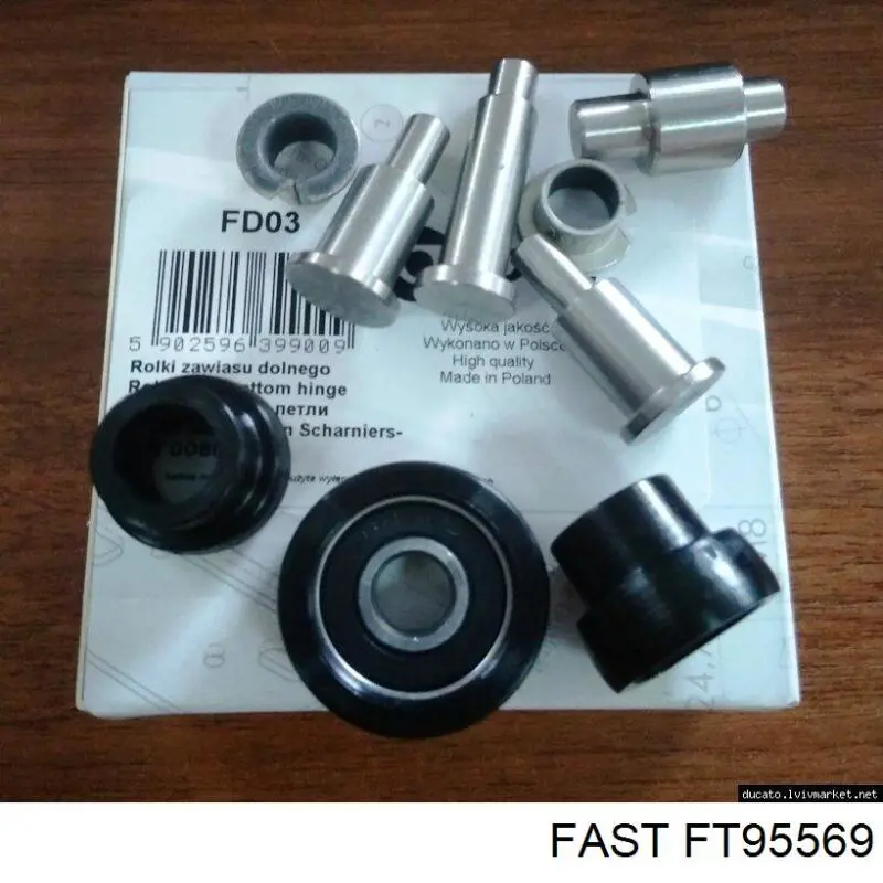 Ролик двери боковой/сдвижной, правый нижний Fast FT95569 цена, от 12.11 USD
