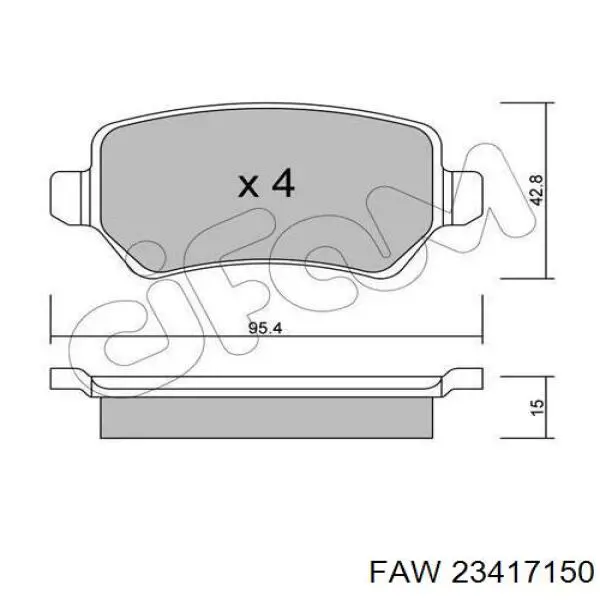 Купить 23417150 FAW Колодки тормозные задние, дисковые