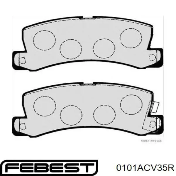 Купить 0101ACV35R Febest Колодки тормозные задние, дисковые