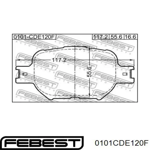 Колодки тормозные передние дисковые Febest 0101CDE120F