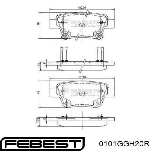 Задние дисковые колодки Febest 0101GGH20R