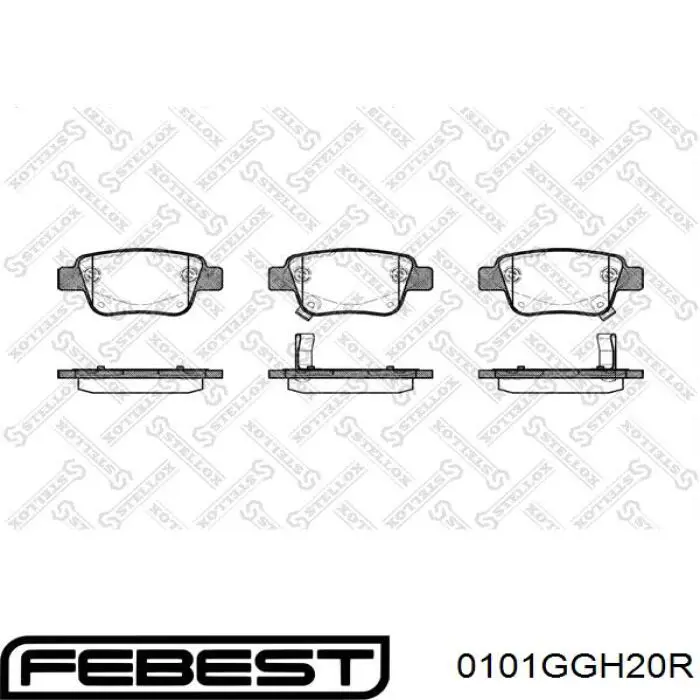 Купить 0101GGH20R Febest Колодки тормозные задние, дисковые