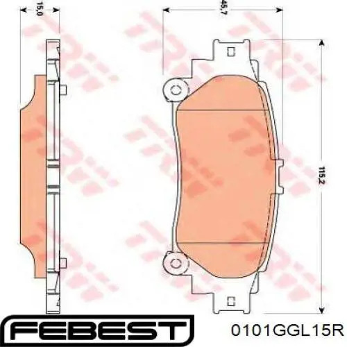 Задние дисковые колодки Febest 0101GGL15R