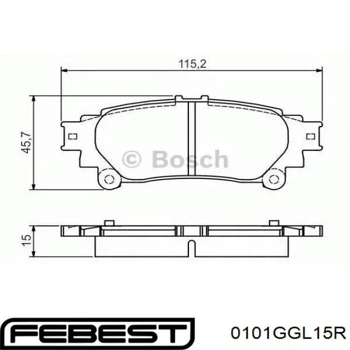 Купить 0101GGL15R Febest Колодки тормозные задние, дисковые