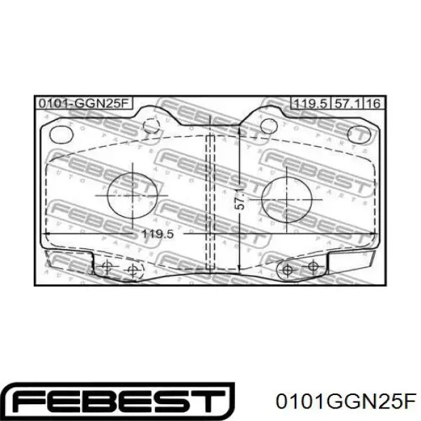 Передние тормозные колодки 0101GGN25F Febest