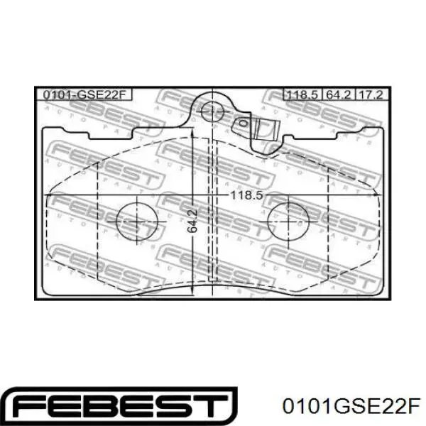 Передние тормозные колодки 0101GSE22F Febest