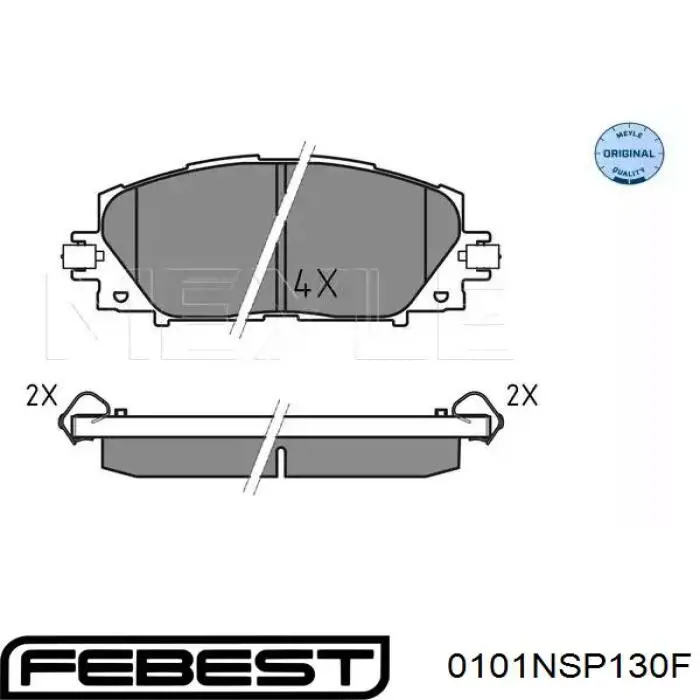 0101NSP130F Febest Колодки передние