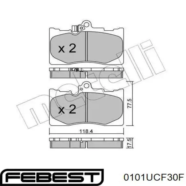0101UCF30F Febest Колодки передние